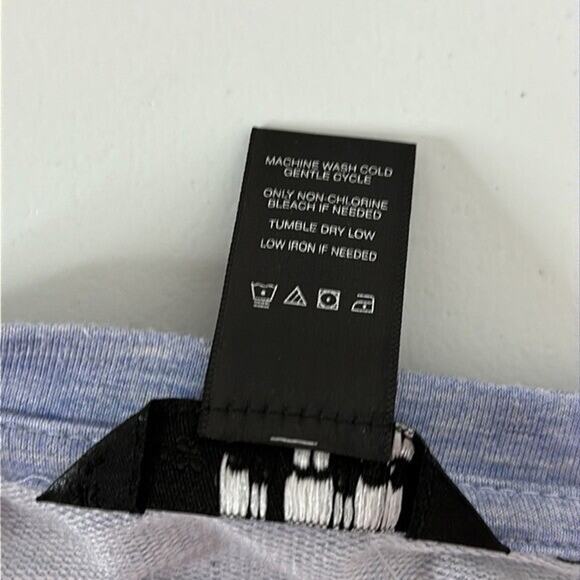 Ali Mlies Top Shirt Womens Medium Blue Sweatshirt Ruffle 3/4 Roll Tab Art Boxy - Picture 7 of 10